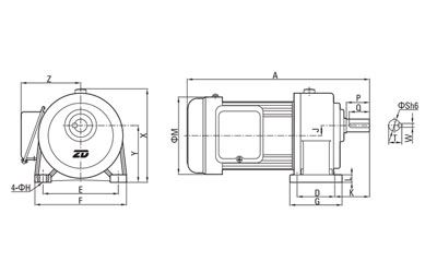 100W/1500W Small AC Gear Motor