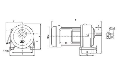 200W/1500W Small AC Gear Motor