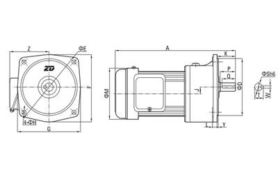 1500W Small AC Gear Motor