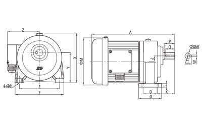 100W/750W Small AC Gear Motor