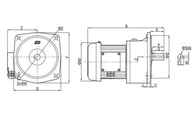 100W/750W Small AC Gear Motor