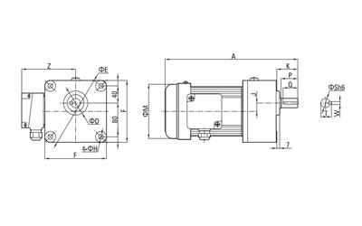 100W-750W Small AC Gear Motor