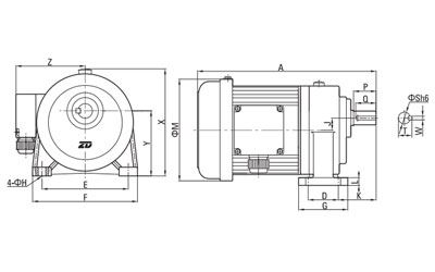 100W-1500W Small AC Gear Motor