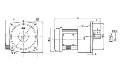 100W-1500W Small AC Gear Motor