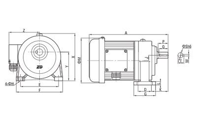 200W-1500W Small AC Gear Motor