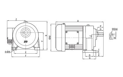 400W-3700W Small AC Gear Motor