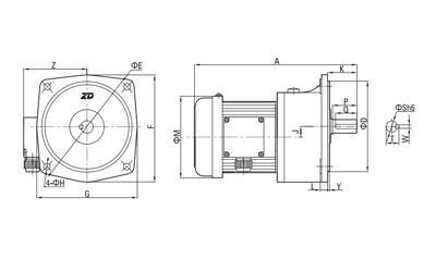 400W-3700W Small AC Gear Motor