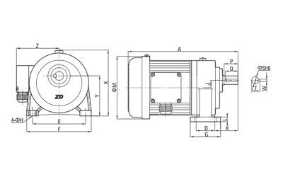 1500W-3700W Small AC Gear Motor