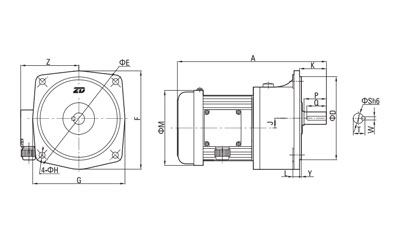 1500W-3700W Small AC Gear Motor